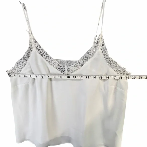 Halogen Lace Trim Cami Top Womens L‎ White Lace Trim Feminine Flirty Coquette - Picture 5 of 11